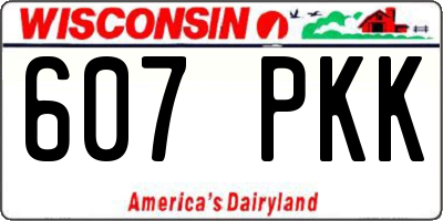 WI license plate 607PKK