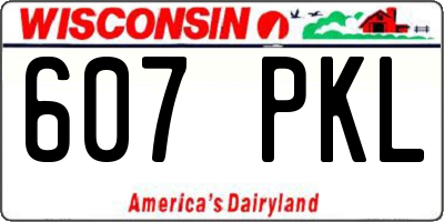 WI license plate 607PKL