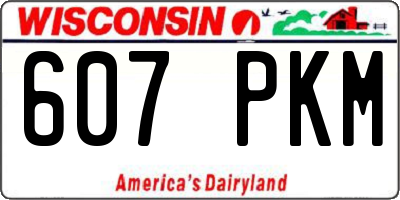 WI license plate 607PKM
