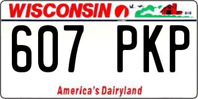 WI license plate 607PKP