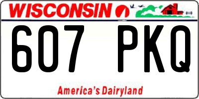 WI license plate 607PKQ