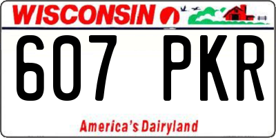 WI license plate 607PKR