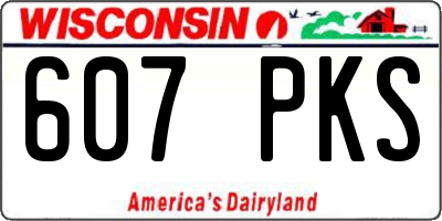 WI license plate 607PKS