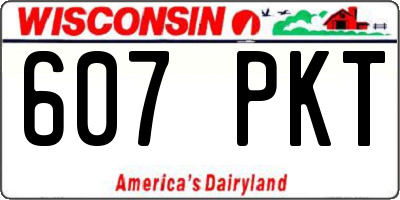 WI license plate 607PKT