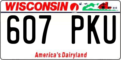 WI license plate 607PKU