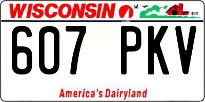 WI license plate 607PKV