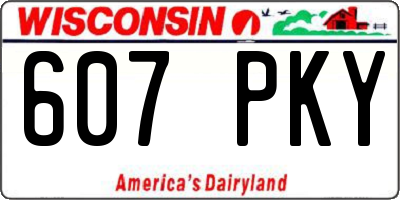 WI license plate 607PKY