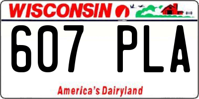 WI license plate 607PLA