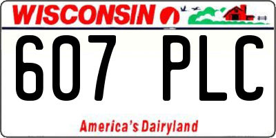 WI license plate 607PLC
