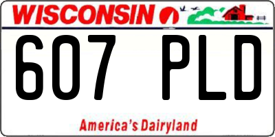 WI license plate 607PLD