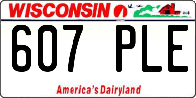 WI license plate 607PLE