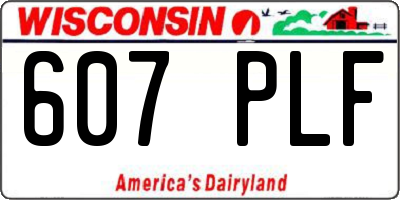 WI license plate 607PLF