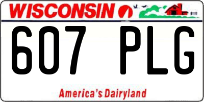WI license plate 607PLG