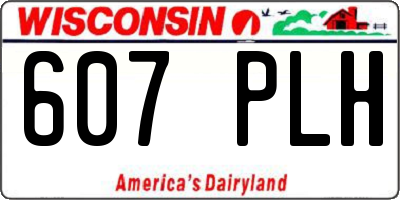 WI license plate 607PLH