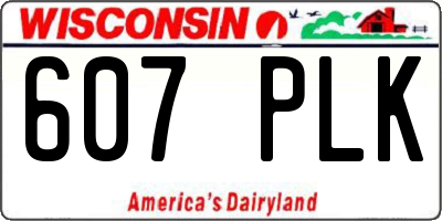 WI license plate 607PLK