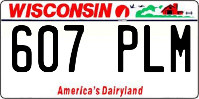 WI license plate 607PLM