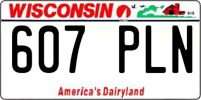 WI license plate 607PLN