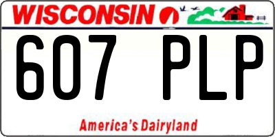 WI license plate 607PLP
