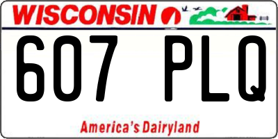 WI license plate 607PLQ