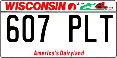 WI license plate 607PLT