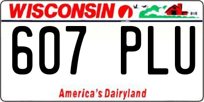 WI license plate 607PLU