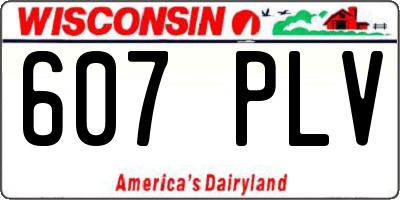 WI license plate 607PLV