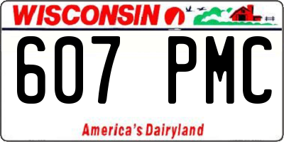 WI license plate 607PMC