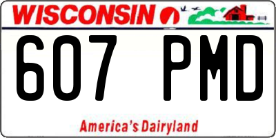 WI license plate 607PMD