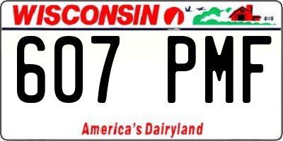 WI license plate 607PMF