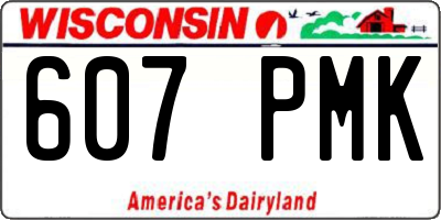 WI license plate 607PMK