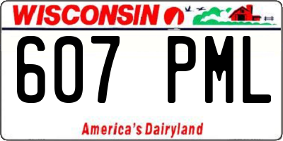 WI license plate 607PML