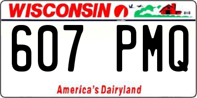 WI license plate 607PMQ