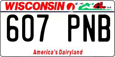 WI license plate 607PNB
