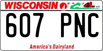 WI license plate 607PNC