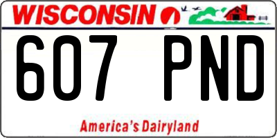 WI license plate 607PND