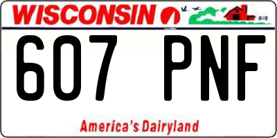 WI license plate 607PNF