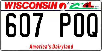 WI license plate 607POQ
