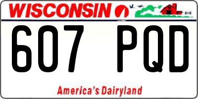WI license plate 607PQD