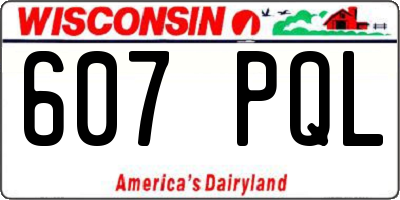 WI license plate 607PQL