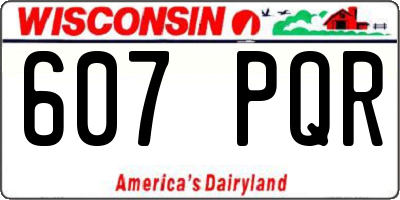 WI license plate 607PQR