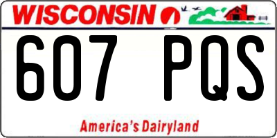 WI license plate 607PQS