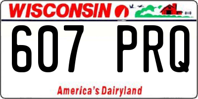 WI license plate 607PRQ
