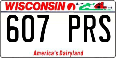 WI license plate 607PRS