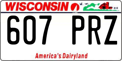 WI license plate 607PRZ