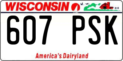 WI license plate 607PSK