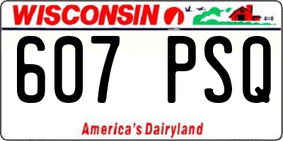 WI license plate 607PSQ