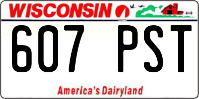 WI license plate 607PST