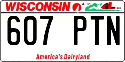 WI license plate 607PTN