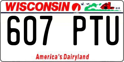 WI license plate 607PTU