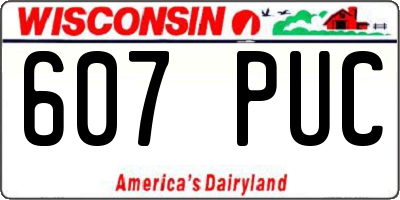 WI license plate 607PUC